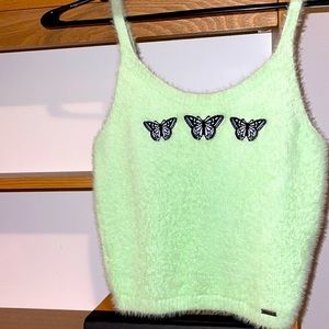3 for $25!! Hollister fuzzy butterfly embroidered tank